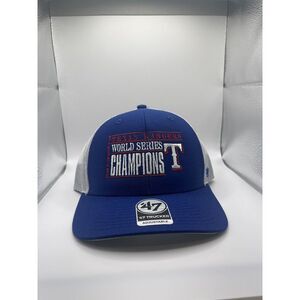 47‎ Brand Texas Rangers World Series Champions Trucker Hat Blue White Adjustable